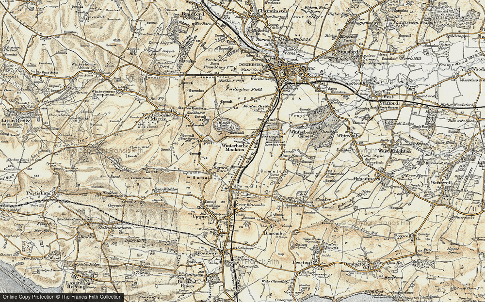 Old Map of Winterborne Monkton, 1899 in 1899