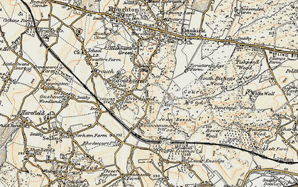 Old map of Winterbourne in 1897-1898