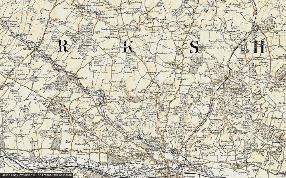 Old Map of Historic Map covering Bussock Hill Ho in 1897-1900