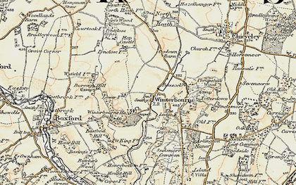 Old map of Boxford Common in 1897-1900