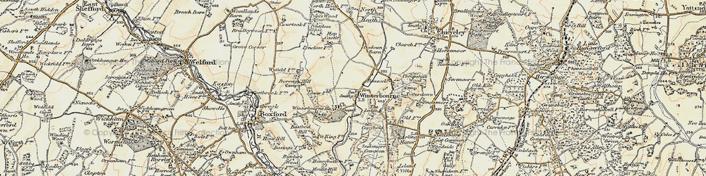 Old map of Boxford Common in 1897-1900