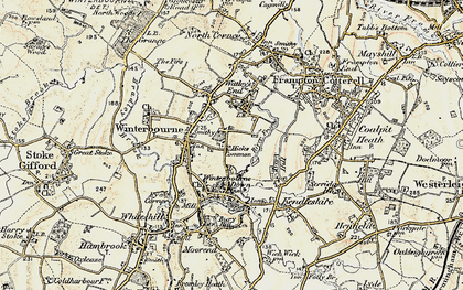 Old map of Winterbourne in 1899