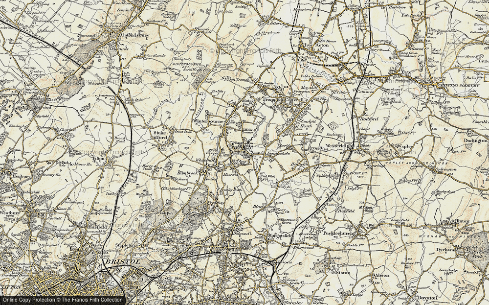 Old Map of Winterbourne Down, 1899 in 1899