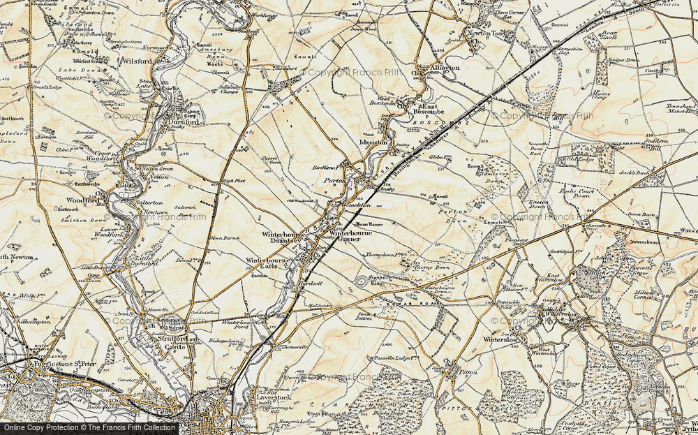 Old Map of Winterbourne Gunner, 1897-1899 in 1897-1899