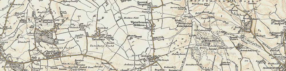 Old map of Winterbourne Monkton in 1899