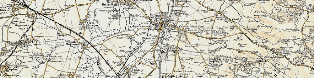 Old map of Bradford's Brook in 1897-1898