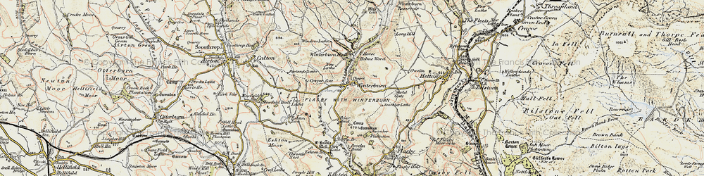 Old map of Winterburn Beck in 1903-1904
