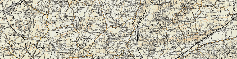 Old map of Winterfold in 1898-1909