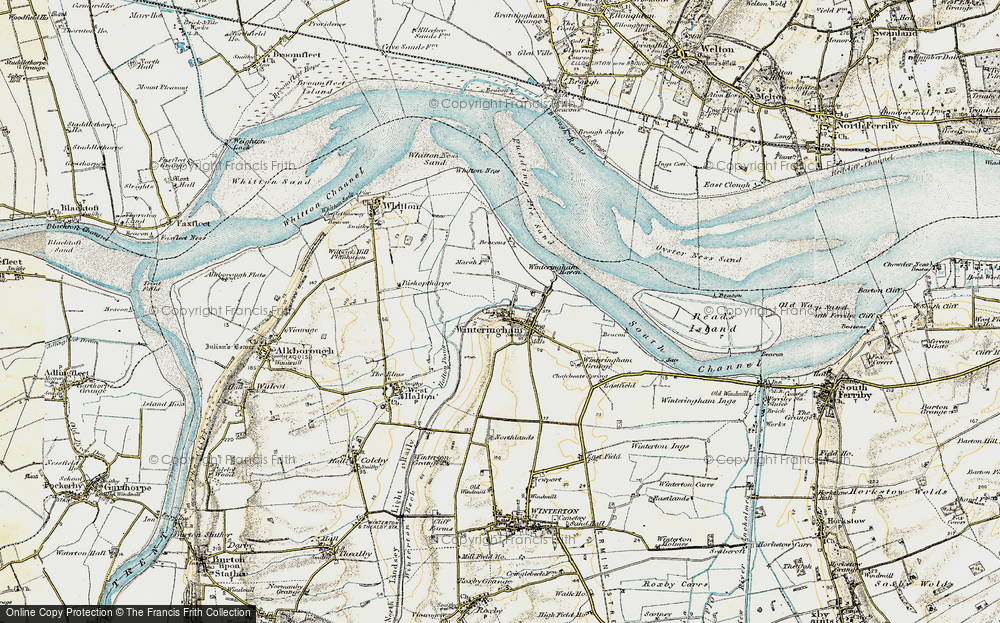 Old Map of Historic Map covering Winteringham Haven in 1903-1908