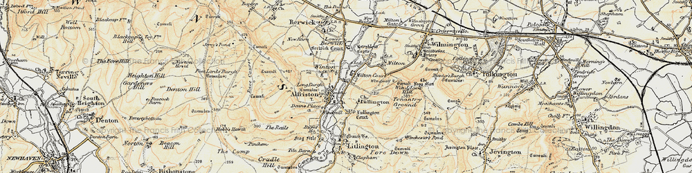 Old map of Winton in 1898