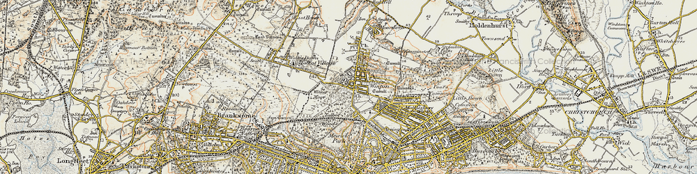 Old map of Winton in 1899-1909