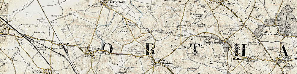 Old map of Winwick Grange in 1901