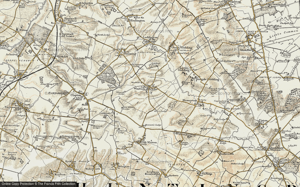 Old Map of Winwick, 1901 in 1901