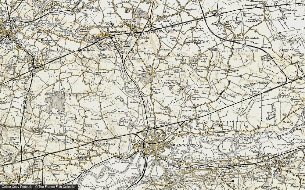 Old Map of Winwick Quay, 1903 in 1903