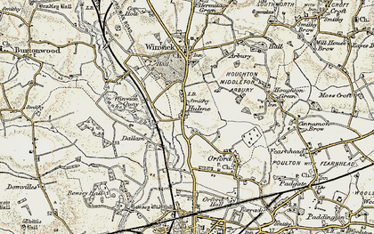 Old map of Winwick Quay in 1903