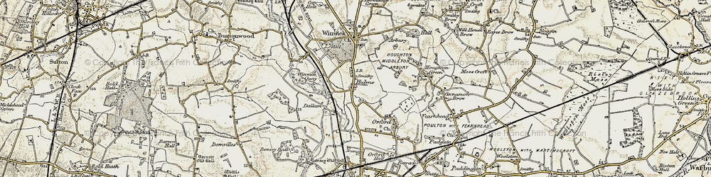 Old map of Winwick Quay in 1903