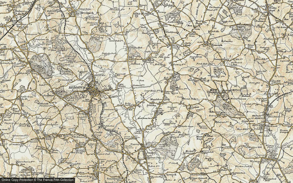 Old Map of Winyates, 1901-1902 in 1901-1902