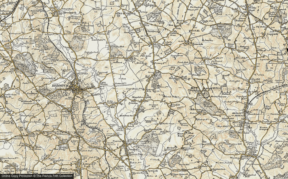 Old Map of Winyates Green, 1901-1902 in 1901-1902