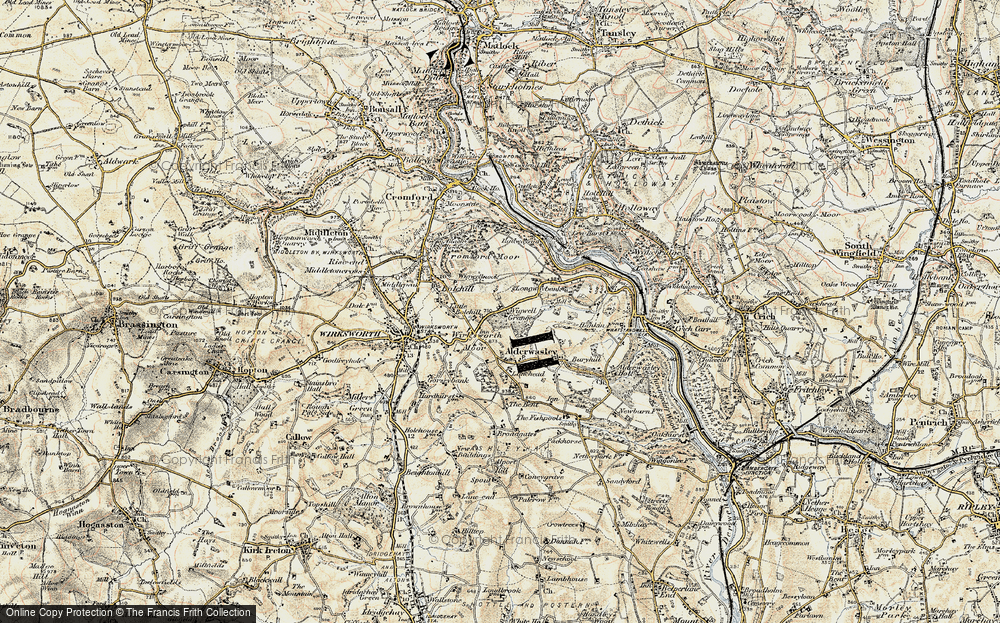Old Map of Wirksworth Moor, 1902-1903 in 1902-1903