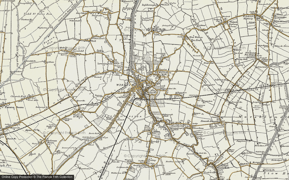 Old Map of Wisbech, 1901-1902 in 1901-1902