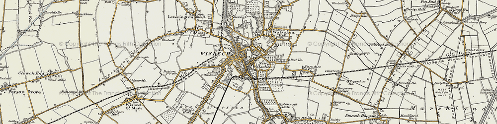 Old map of Wisbech in 1901-1902