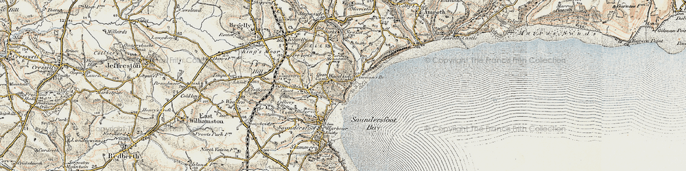Old map of Wisemans Bridge in 1901