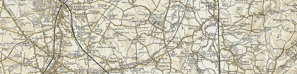 Old map of Wishaw in 1901-1902