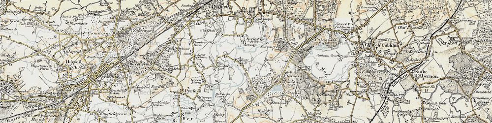 Old map of Wisley in 1897-1909