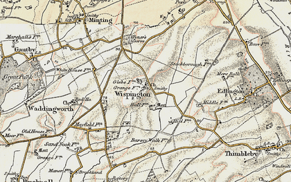 Old map of Wispington in 1902-1903