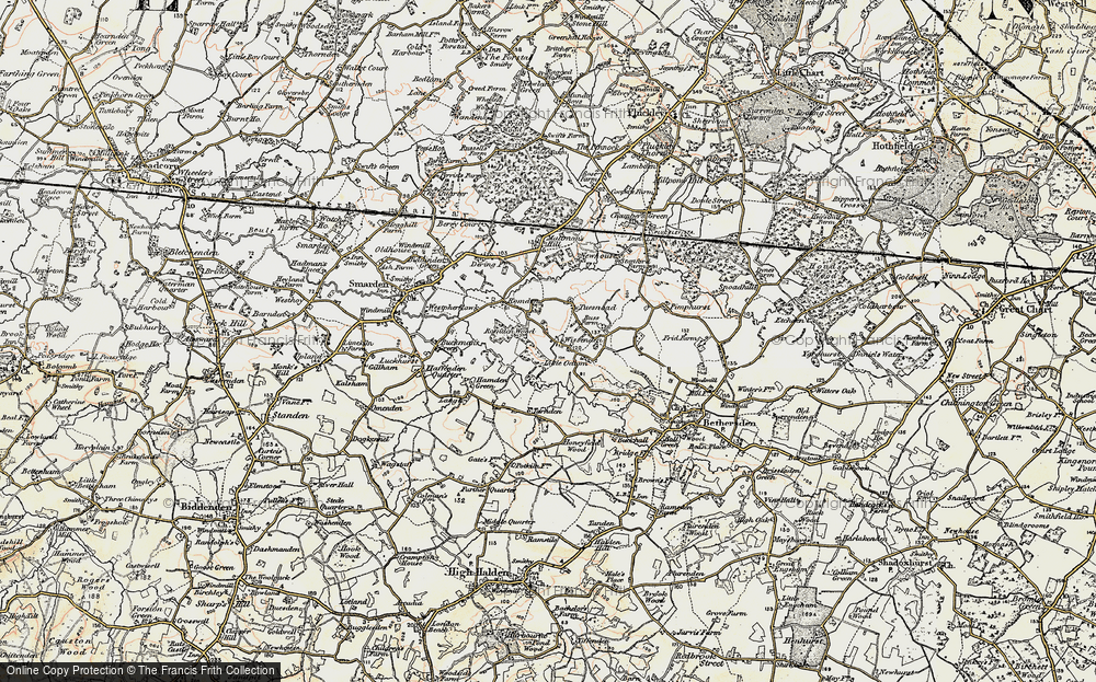Old Map of Historic Map covering Baylisden in 1897-1898