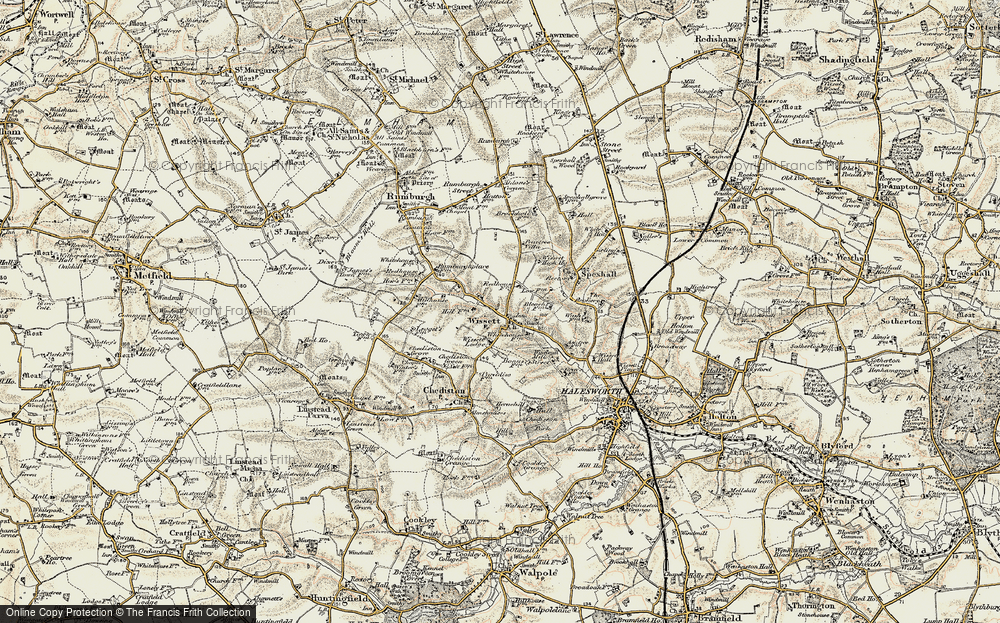 Old Map of Historic Map covering Wissett Lodge in 1901-1902