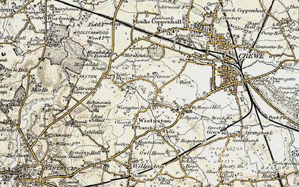 Old map of Wistaston Green in 1902-1903