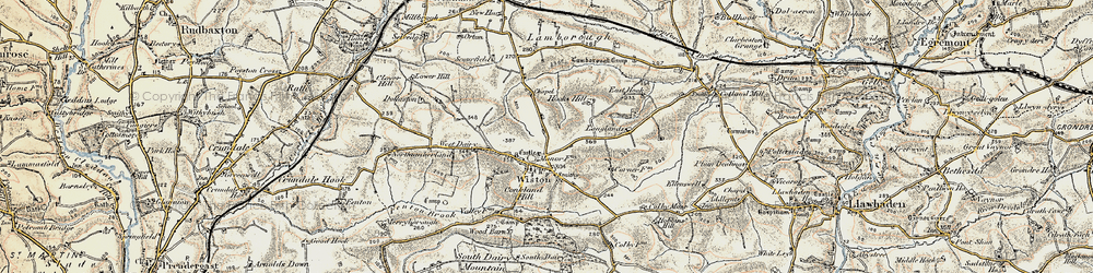 Old map of Wiston in 1901-1912