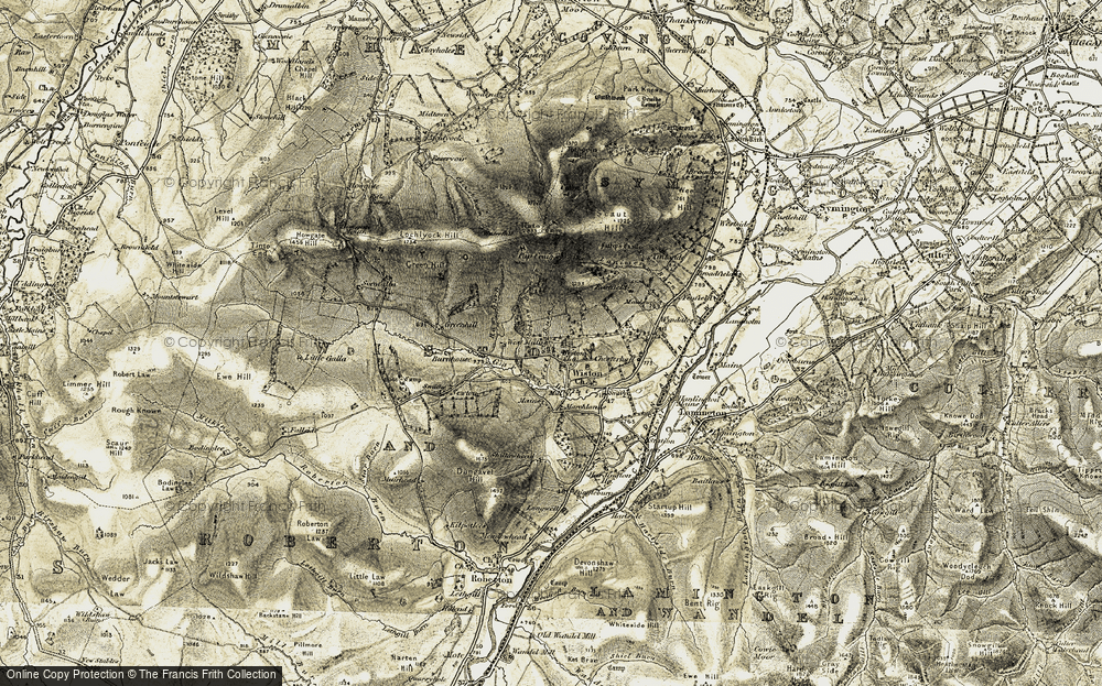 Old Map of Historic Map covering Tinto in 1904-1905