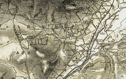 Old map of Wiston Mains in 1904-1905
