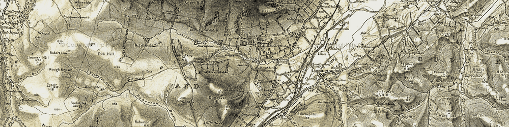 Old map of Wiston Mains in 1904-1905