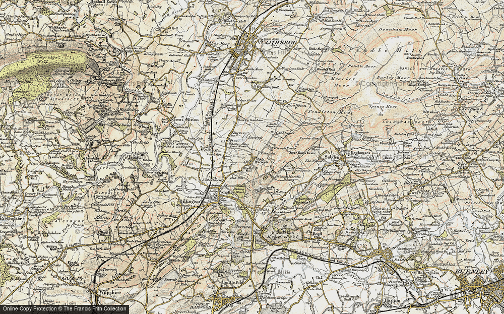 Old Map of Wiswell, 1903-1904 in 1903-1904