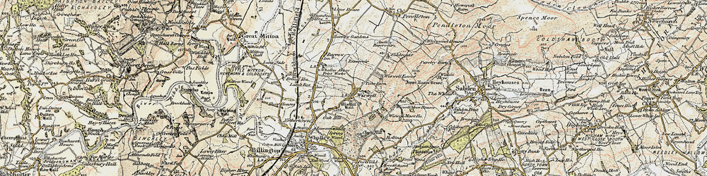 Old map of Wiswell Eaves in 1903-1904