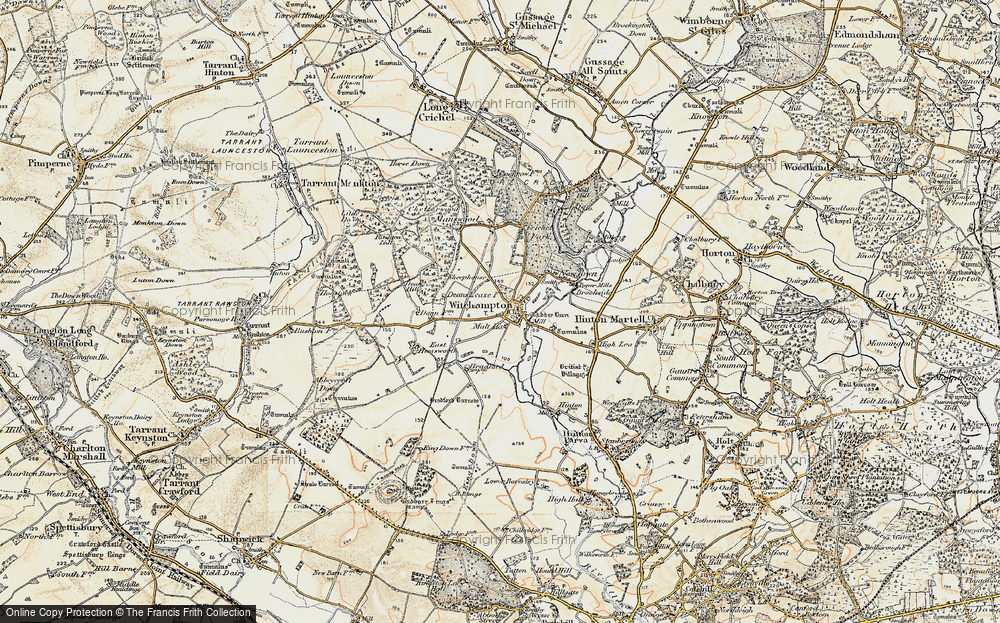 Old Map of Witchampton, 1897-1909 in 1897-1909
