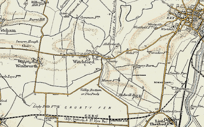Old map of Witchford in 1901
