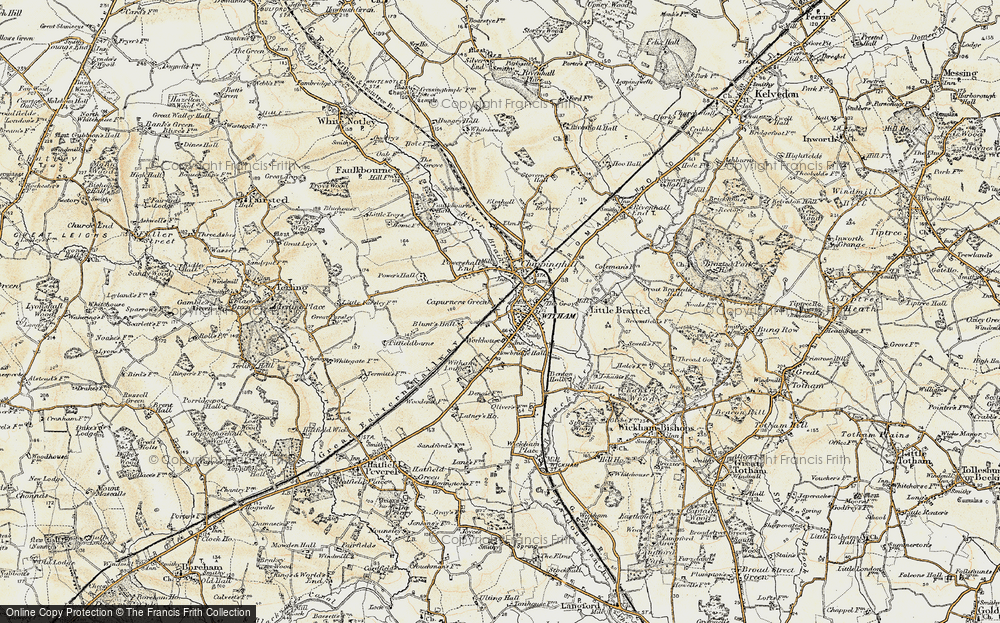 Old Map of Witham, 1898-1899 in 1898-1899