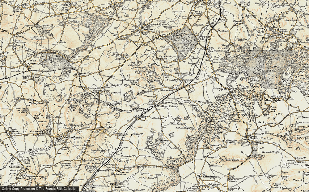 Old Map of Witham Friary, 1897-1899 in 1897-1899