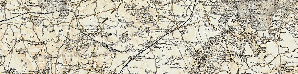 Old map of Witham Friary in 1897-1899