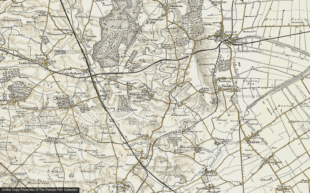 Old Map of Witham on the Hill, 1901-1903 in 1901-1903