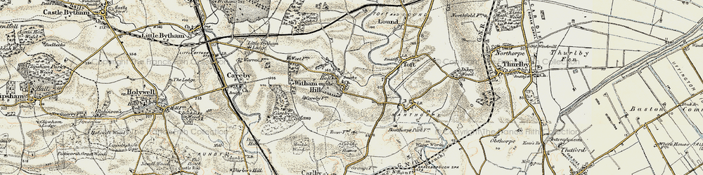 Old map of Witham on the Hill in 1901-1903