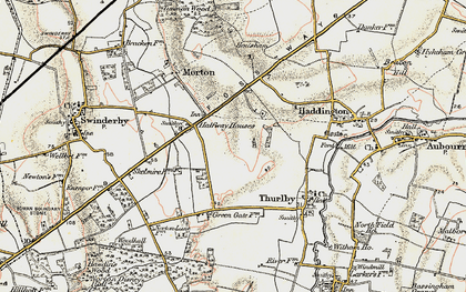 Old map of Witham St Hughs in 1902-1903
