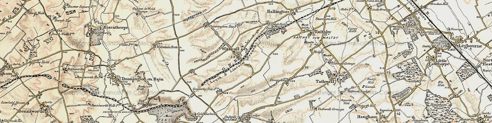 Old map of Withcall Village in 1902-1903