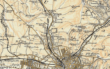 Old map of Withdean in 1898