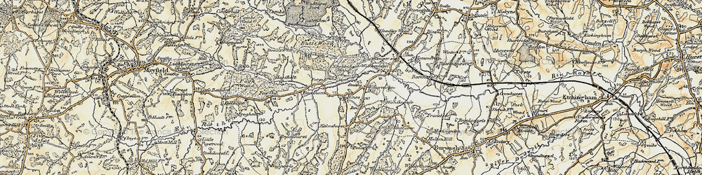 Old map of Witherenden Hill in 1898