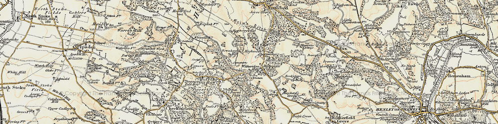 Old map of Witheridge Hill in 1897-1900